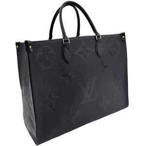 Louis Vuitton On the Go Empreinte Noir Black Tote Handbag Leather Black